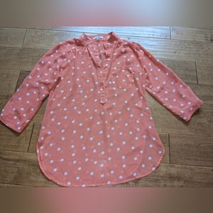 Coral color sheer boutique blouse